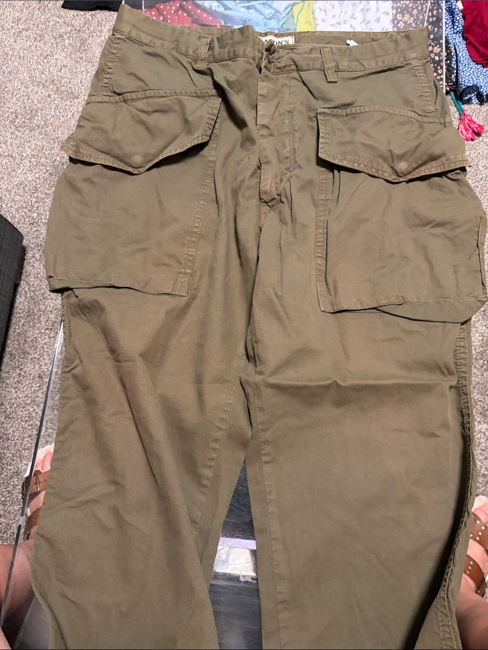 Mason Olive Green Men's Cargo Pants with Flap Pockets